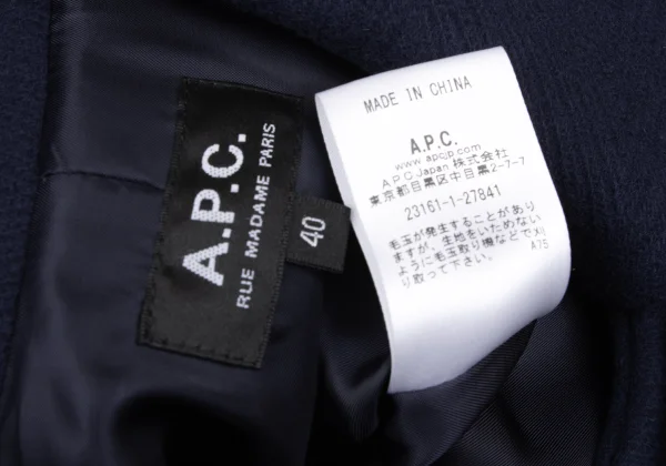 A.P.C. Wool Nylon Herringbone Coat K-172415_016
