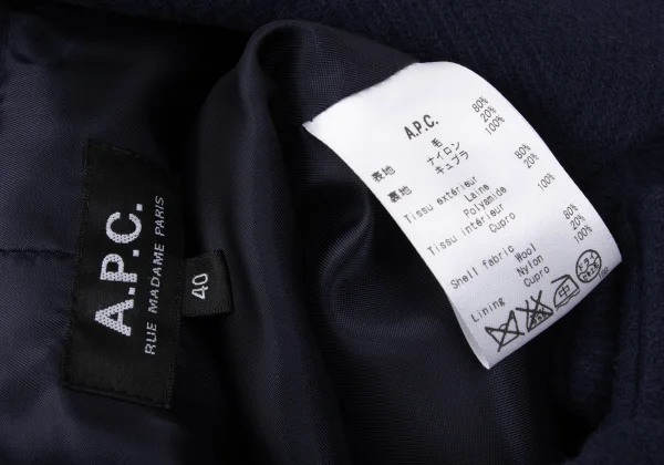 A.P.C. Wool Nylon Herringbone Coat K-172415_017