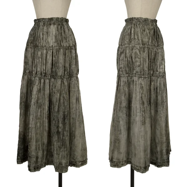 ISSEY MIYAKE Tie-dye Pleats Layered Skirt Grey M K-172417_001