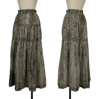 ISSEY MIYAKE Tie-dye Pleats Layered Skirt