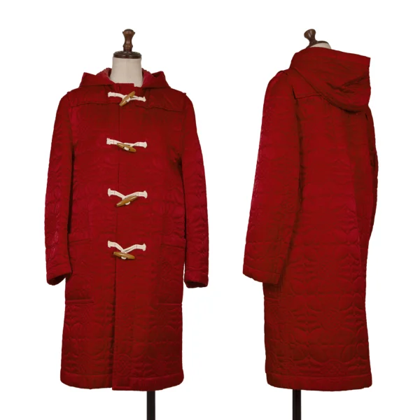 tricot COMME des GARCONS Floral Quilted Duffle Coat Red M K-172419_001