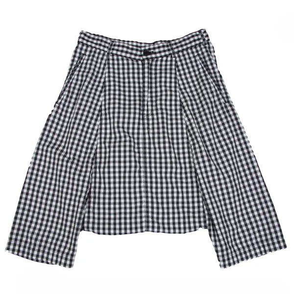 BLACK COMME des GARCONS Cotton Gingham Check Dropped Crotch Pants Black,White XS K-172420_001