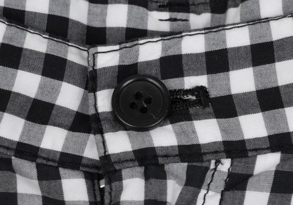 BLACK COMME des GARCONS Cotton Gingham Check Dropped Crotch Pants K-172420_003