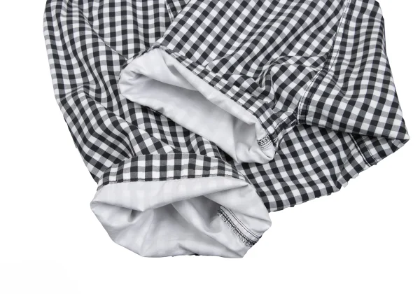 BLACK COMME des GARCONS Cotton Gingham Check Dropped Crotch Pants K-172420_007
