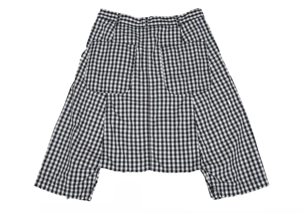 BLACK COMME des GARCONS Cotton Gingham Check Dropped Crotch Pants K-172420_008