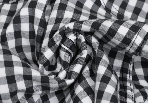 BLACK COMME des GARCONS Cotton Gingham Check Dropped Crotch Pants K-172420_010