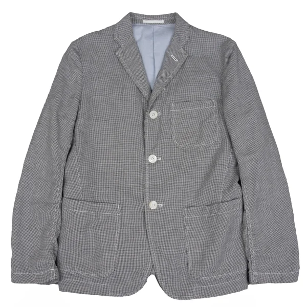 COMME des GARCONS HOMME Cotton Linen Puppy Tooth Jacket Black,White S K-172421_001
