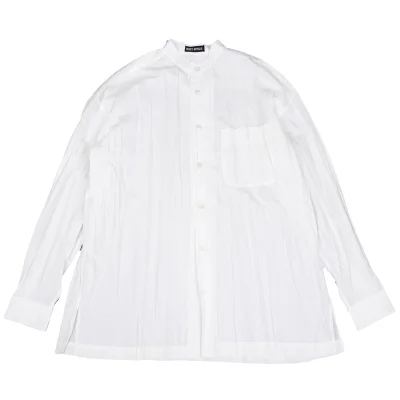 ISSEY MIYAKE MEN Wrinkle Pleated Band Collar Shirt