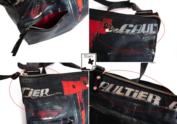 Jean Paul GAULTIER Motorcycle Jacket Printed Shoulder Bag K-172434_009