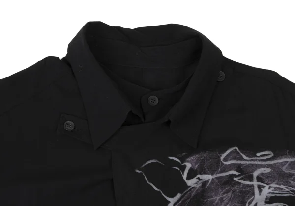 BLACK Scandal Yohji Yamamoto Rayon Message Print Shirt K-172436_003