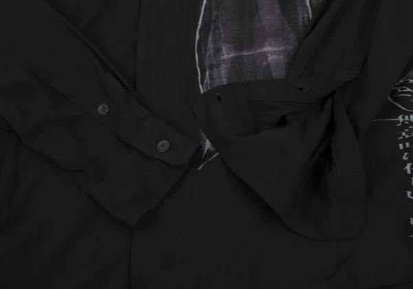 BLACK Scandal Yohji Yamamoto Rayon Message Print Shirt K-172436_011