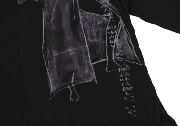 BLACK Scandal Yohji Yamamoto Rayon Message Print Shirt K-172436_014