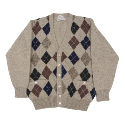 Papas LAIDLAW & FAIRGRIEVE Wool Argyle Knit Cardigan