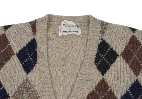 Papas LAIDLAW & FAIRGRIEVE Wool Argyle Knit Cardigan K-172438_002