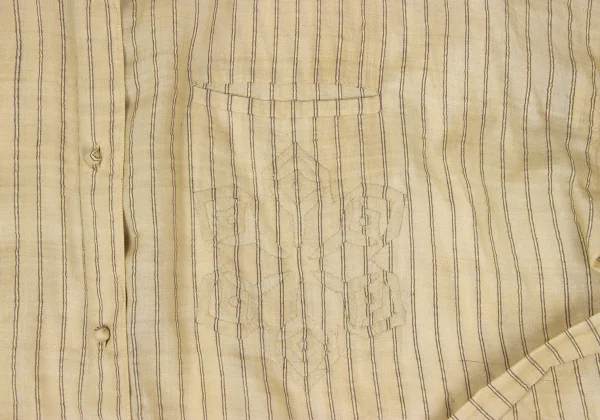 ASHA BY MDS Cotton Stripe Patch No Collar Shirt K-172456_006