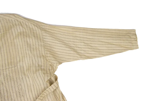 ASHA BY MDS Cotton Stripe Patch No Collar Shirt K-172456_007
