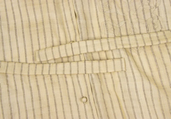 ASHA BY MDS Cotton Stripe Patch No Collar Shirt K-172456_010