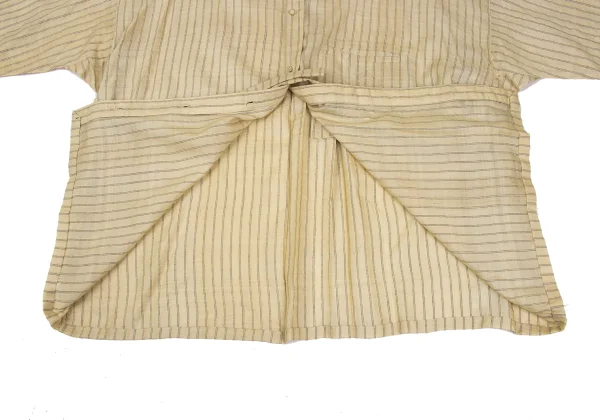 ASHA BY MDS Cotton Stripe Patch No Collar Shirt K-172456_011