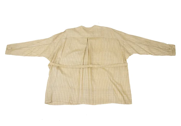 ASHA BY MDS Cotton Stripe Patch No Collar Shirt K-172456_012