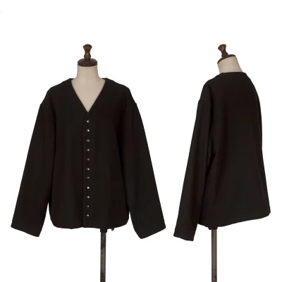 Y's Wool Blend Snap Collarless Jacket