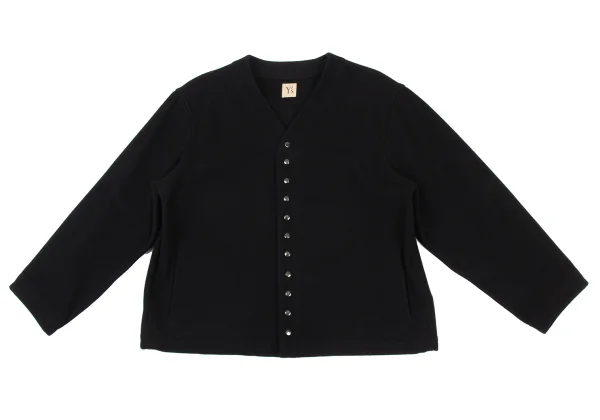 Y's Wool Blend Snap Collarless Jacket K-172468_002
