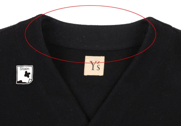 Y's Wool Blend Snap Collarless Jacket K-172468_004