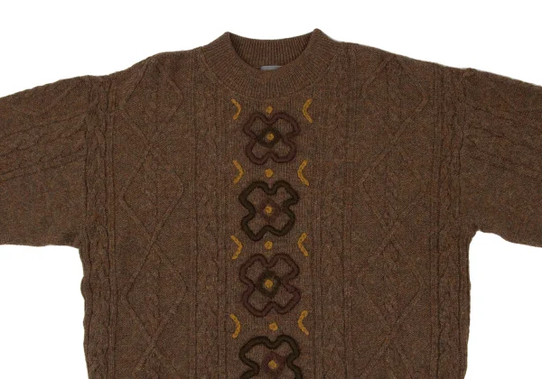KENZO Floral Jacquard Cable Knit Sweater K-172473_002