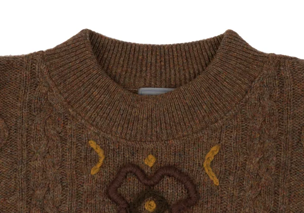 KENZO Floral Jacquard Cable Knit Sweater K-172473_003