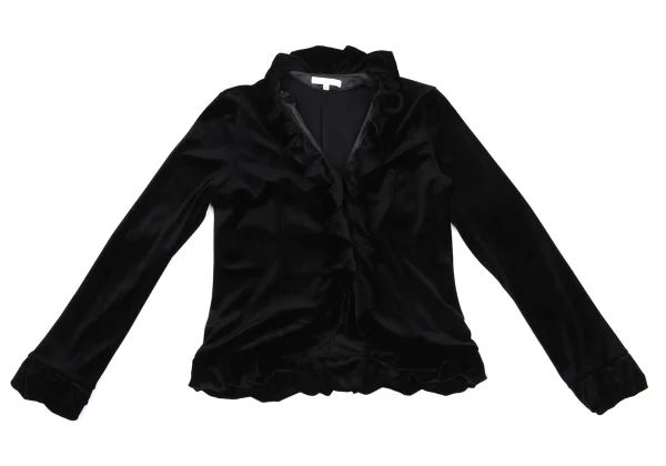 NARACAMICIE Ruffled Velour Blouse K-172475_002