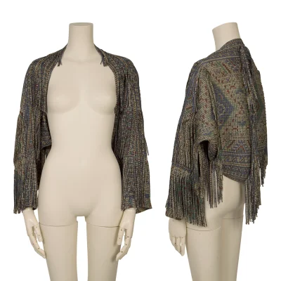 PLEATS PLEASE Persian Patterned Fringed Bolero