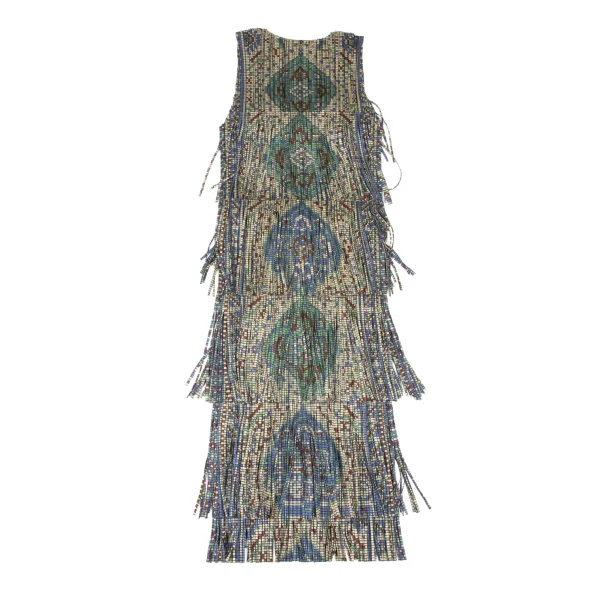 PLEATS PLEASE Persian Pattern Fringe Sleeveless Tunic K-172477_010