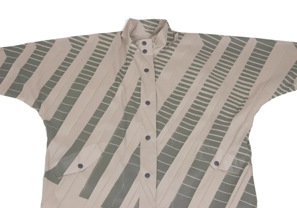 PLEATS PLEASE Pleated Stripe Spring Coat K-172480_003
