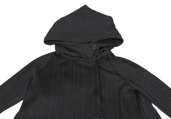 PLEATS PLEASE Poly Cotton Pleats Short Hooded Coat K-172482_003