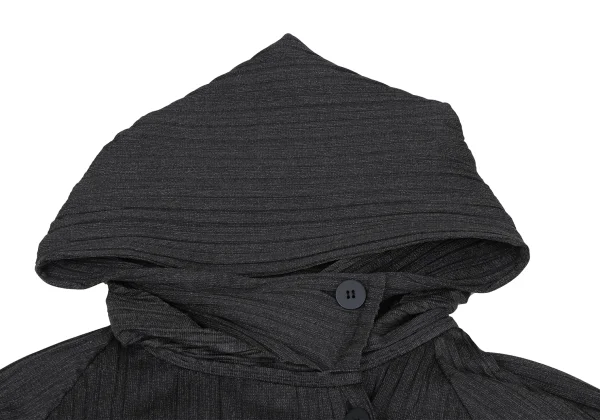 PLEATS PLEASE Poly Cotton Pleats Short Hooded Coat K-172482_004