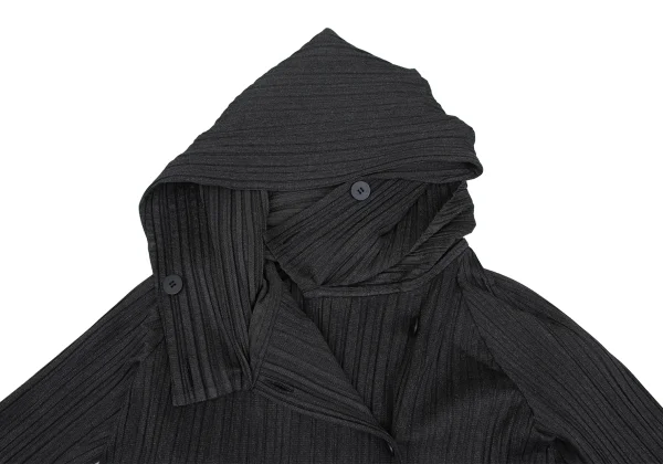 PLEATS PLEASE Poly Cotton Pleats Short Hooded Coat K-172482_006