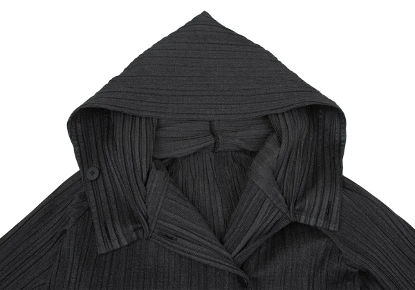 PLEATS PLEASE Poly Cotton Pleats Short Hooded Coat K-172482_007