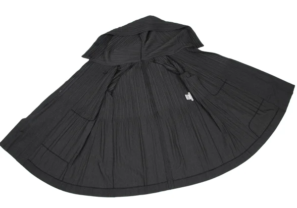 PLEATS PLEASE Poly Cotton Pleats Short Hooded Coat K-172482_013
