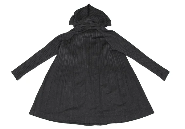 PLEATS PLEASE Poly Cotton Pleats Short Hooded Coat K-172482_014