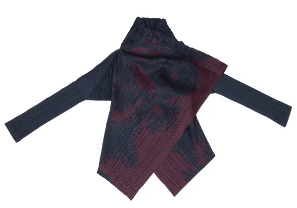 PLEATS PLEASE Graphic Print Buttonless Cardigan K-172484_002