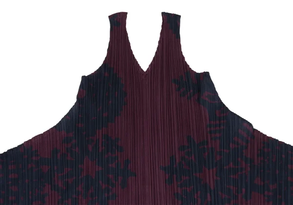 PLEATS PLEASE Graphic Print V Neck Flare Dress K-172485_003