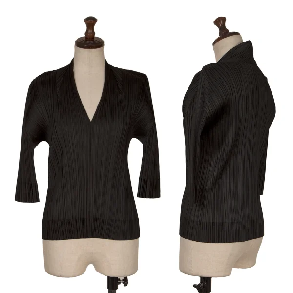 PLEATS PLEASE Hem Switching Skipper Top Black 3 K-172488_001