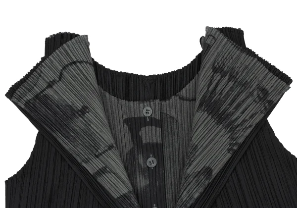 PLEATS PLEASE Kitchen Tool Print Layered Design Top K-172490_004