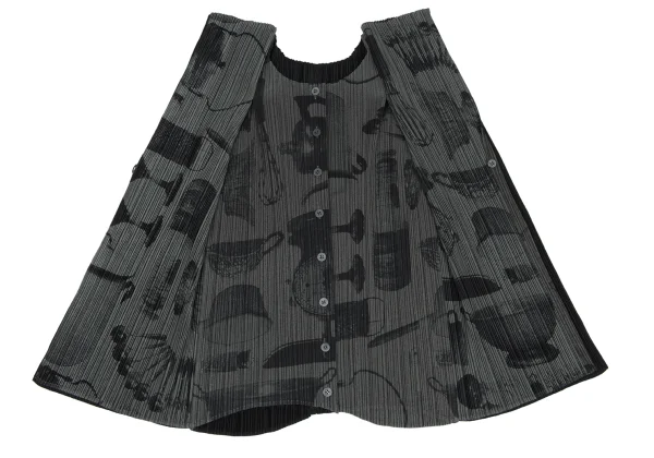 PLEATS PLEASE Kitchen Tool Print Layered Design Top K-172490_011