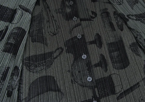 PLEATS PLEASE Kitchen Tool Print Layered Design Top K-172490_012
