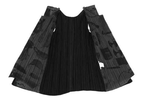 PLEATS PLEASE Kitchen Tool Print Layered Design Top K-172490_013