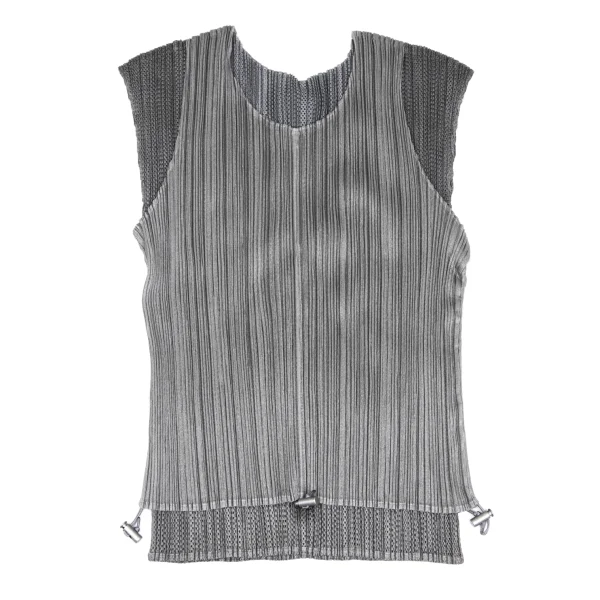 PLEATS PLEASE Drawstring Mesh Layered Design Top K-172491_002