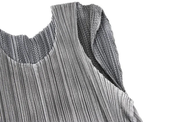 PLEATS PLEASE Drawstring Mesh Layered Design Top K-172491_006