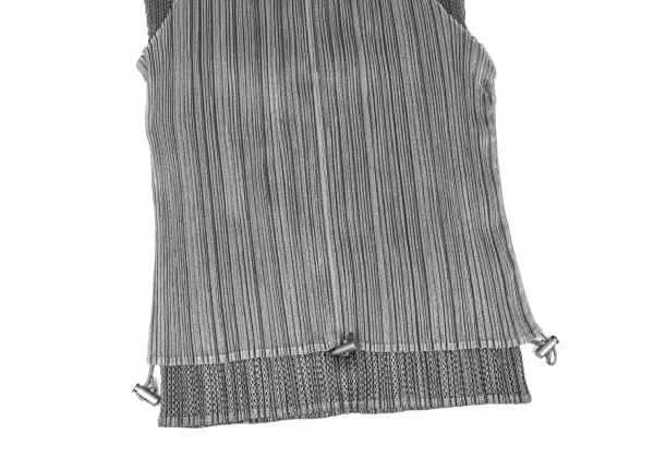 PLEATS PLEASE Drawstring Mesh Layered Design Top K-172491_007