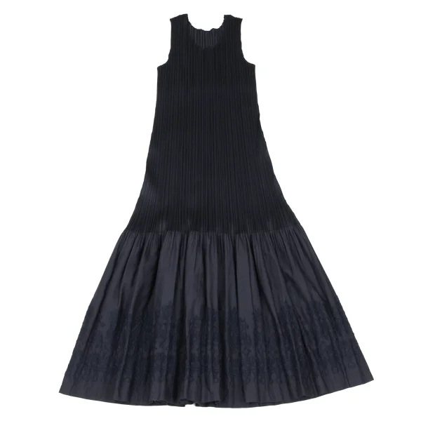 PLEATS PLEASE Hem Floral Taping Pleated Sleeveless Dress K-172495_002