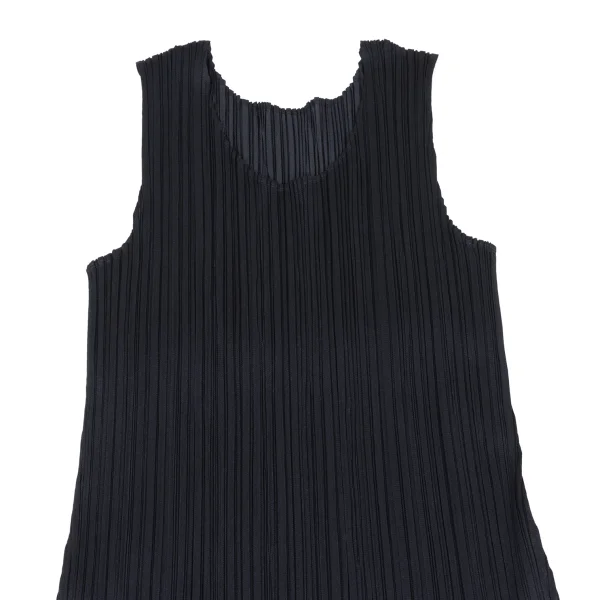 PLEATS PLEASE Hem Floral Taping Pleated Sleeveless Dress K-172495_003